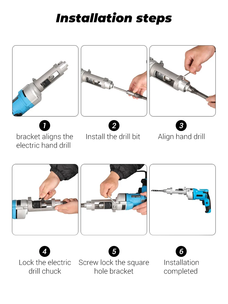 Square Hole Drill Bit Adapter Woodworking Hole Divine Tool Drill Bit Socket Adapter Impact Drill Fixing Bracket Square Hole Dril