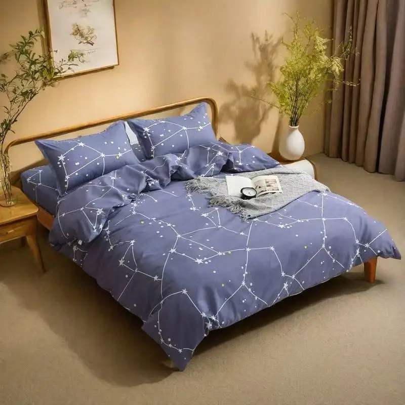 200x230cm Retro Style Single Double Size Blanket Cover Cartoon Print Flannel Bedding for Student Dormitory DOUBLE 188X137cm