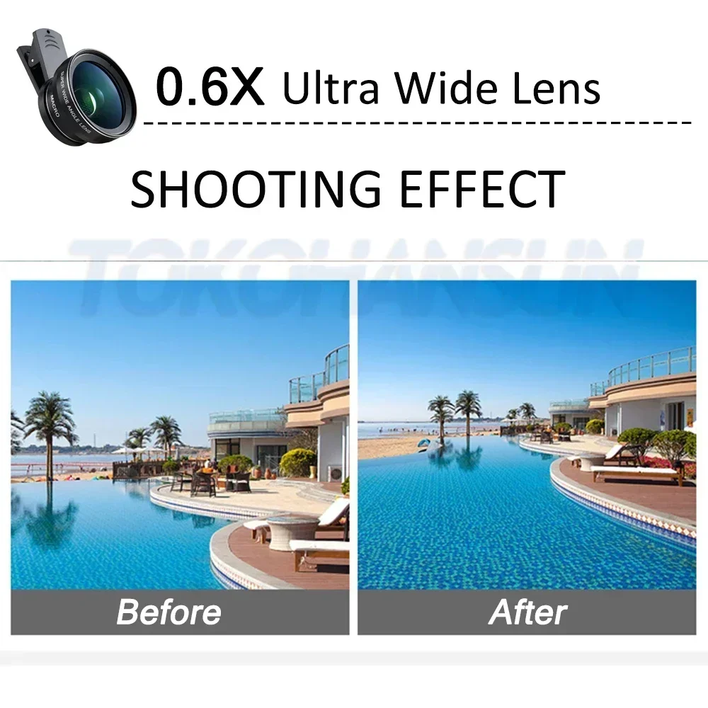 Professional HD Phone Camera Lens Kit 0.45X Wide Angle 12.5X Macro Smartphone Lens Mobile Phone Lenses for Xiaomi mi A1