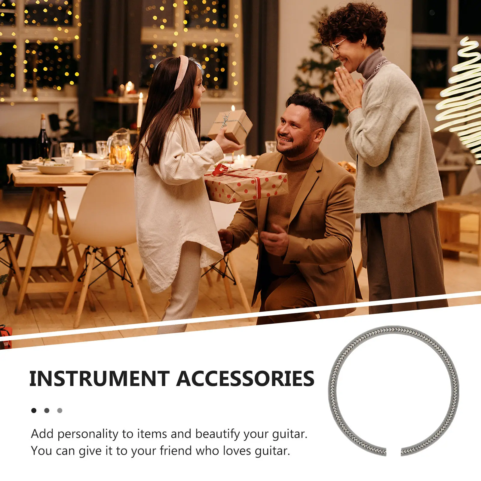 High Grade Guitar Sound Hole Rosette Veneer Sticker for Acoustic Classical Guitar Professional Wood Sound Hole Decal Inlay