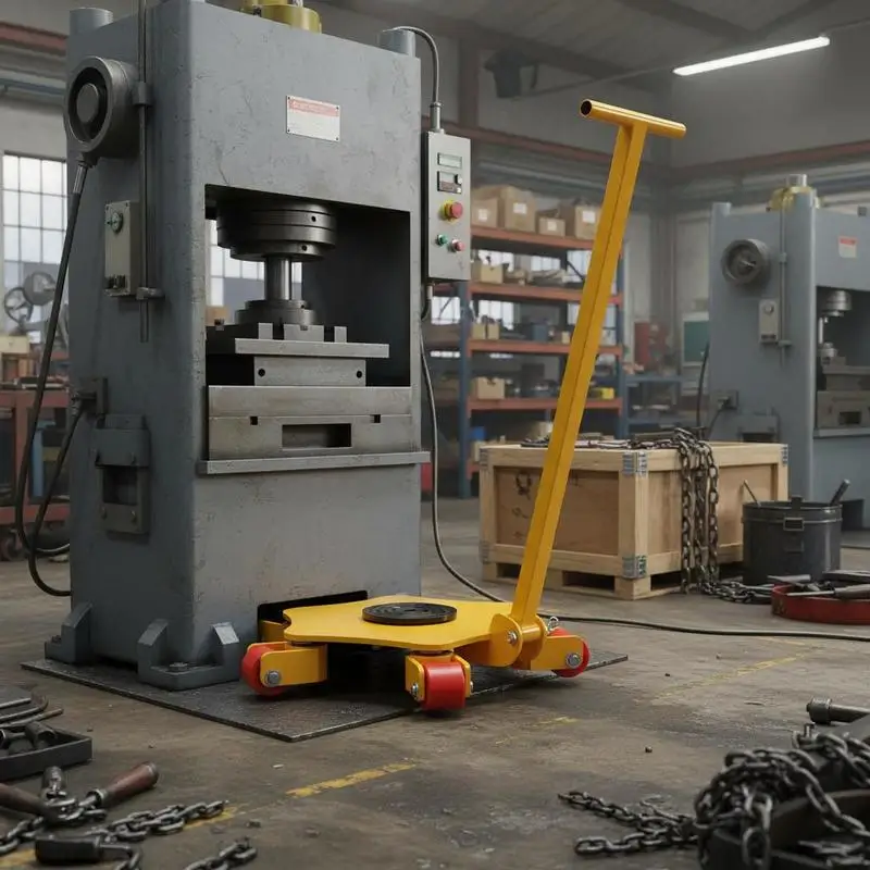 Chariot de transport de machines, 4 tonnes, chariot de transport de machines avec rotation à 360° °   Chariot industriel robuste avec poignée, roulettes pivotantes en PU et capuchons pivotants, pour entrepôt et atelier