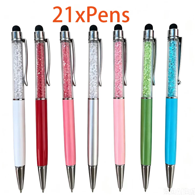 21-pcs-retractable-ballpoint-pen-bling-stylus-pen-crystal-diamond-screen-touch-pen-capacitive-writing-pens-for-note-tab