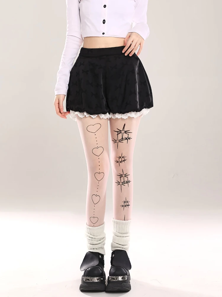 

Новые летние женские брюки-юбка с кружевной отделкой и цветочным узором, с высокой талией, повседневные, из полиэстера, коллекция 2026 года