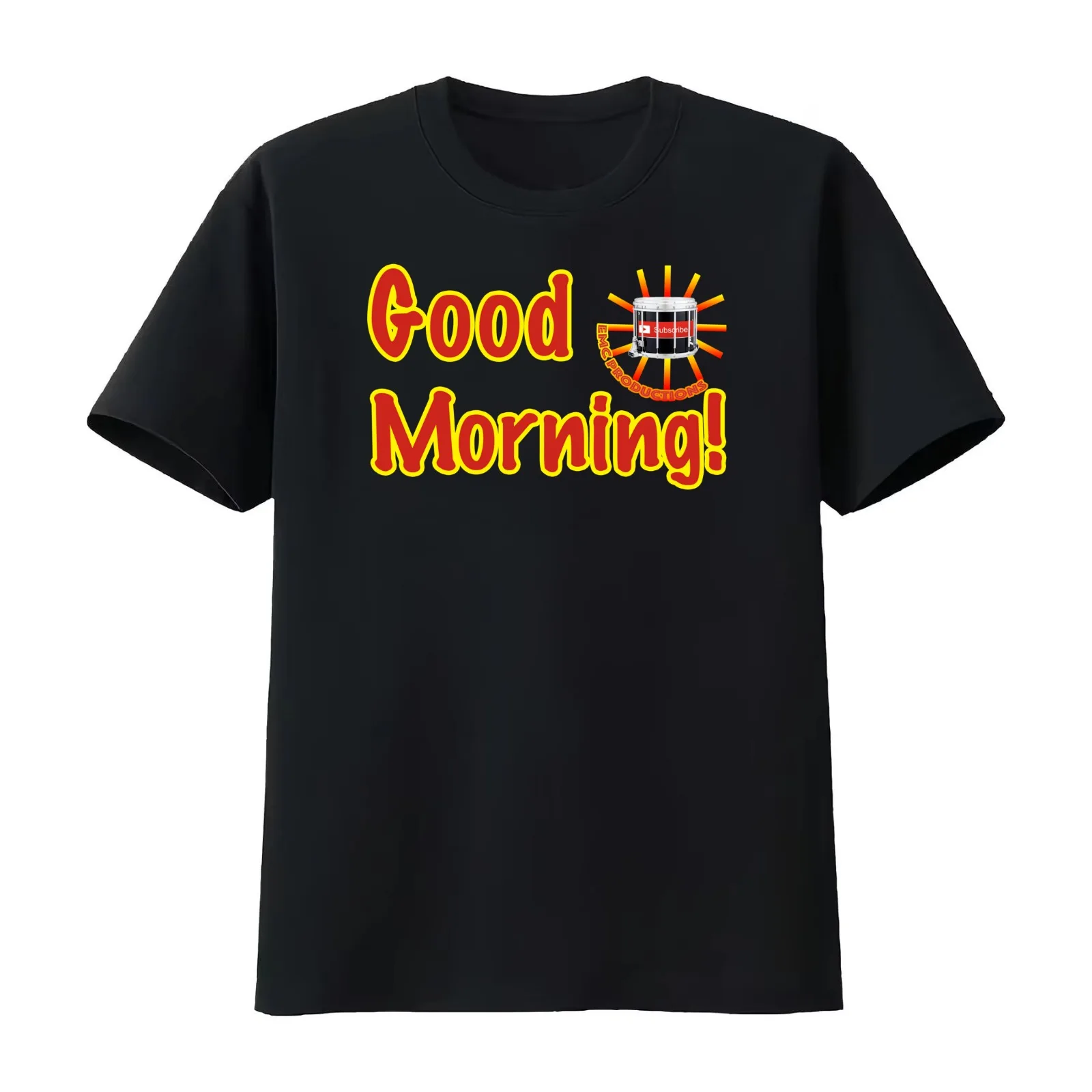 Good Morning! Subscribe to EMC :) T-Shirt Summer Casual Cotton Tee Oversized Streetwear Tops Vintage Graphic Print