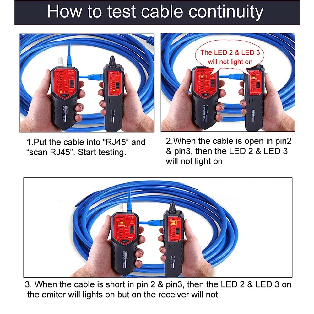 Noyafa NF-268 Network Cable Tester STP/UTP Cable Tracker Support Continuity Test Wire Tracer with Locate Fault Distance