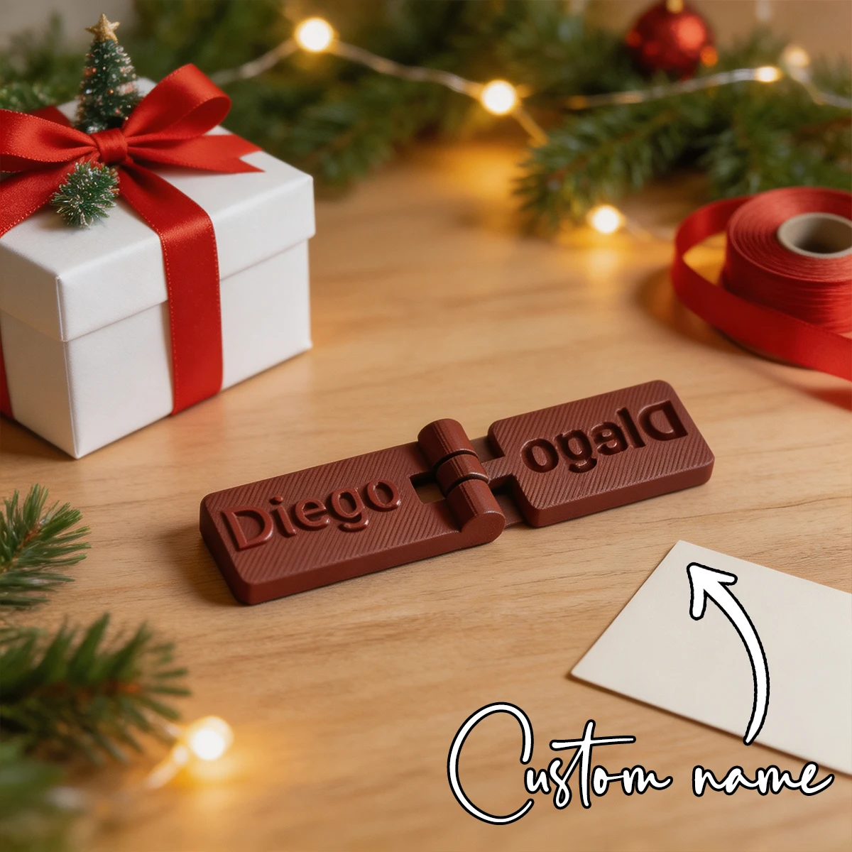 3D Printed Custom Name Tag, Personalized Foldable Name Plate, Custom Engraved Name Tag for Pen Decor Stationery Birthday Gift