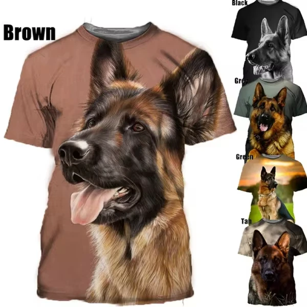 Men's T Shirt 3D Cute Dog Harajuku Round Neck Short Sleeve Sportshirt Pullover Top Tee Shirt Casual Street Oversized Clothing