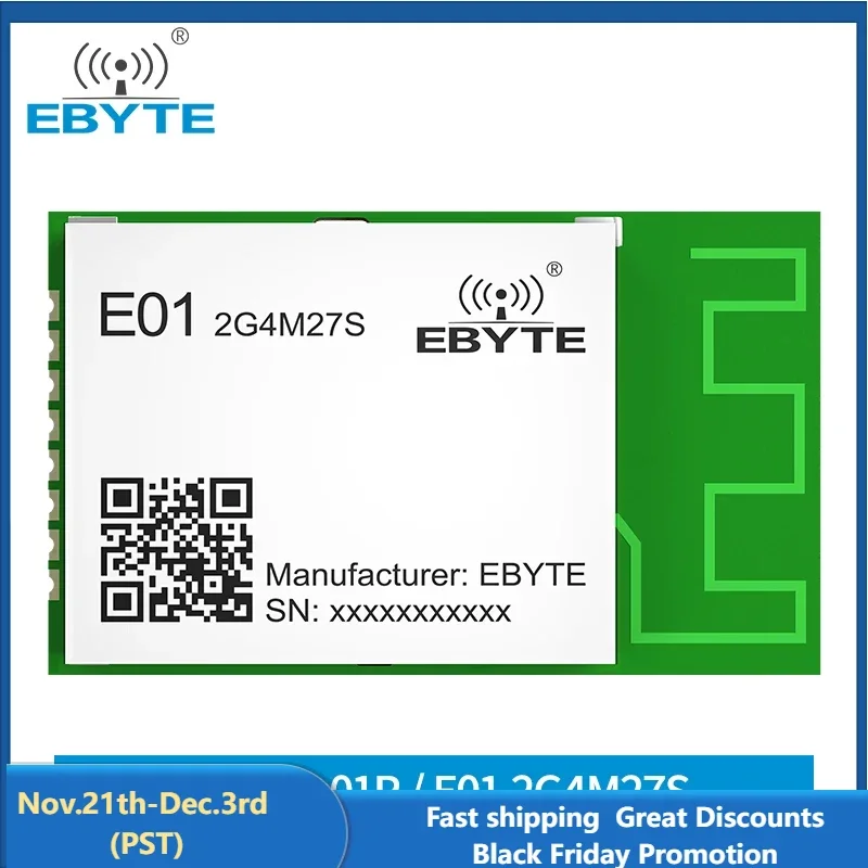 Wireless rf Module EBYTE E01-2G4M27S Spi IOT nRF24L01 PA LNA 2.4GHz 27dBm Long Range Transmitter Receiver Modules PCB Antenna