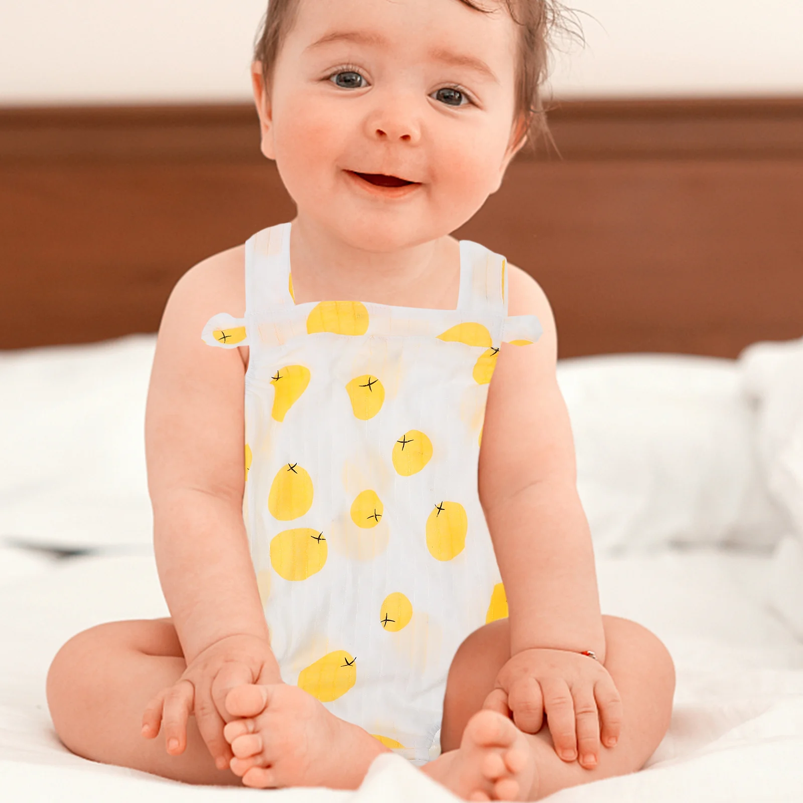 

1Pcs Baby Cotton Suspender Clothes Summer Sleeveless Camisole Lightweight Comfortable Infant Clothes Cute Pattern
