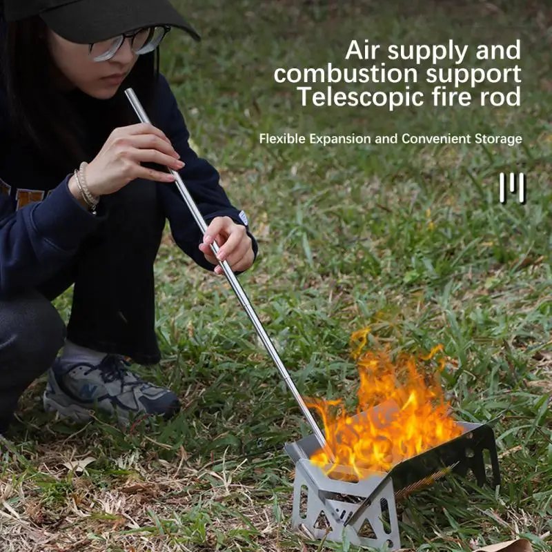 Fire Tube Blow Tool Pipe Camping Blower Collapsible Campfire Bellows Outdoor Telescopic Bellowing Survival Starter Pocket Gear