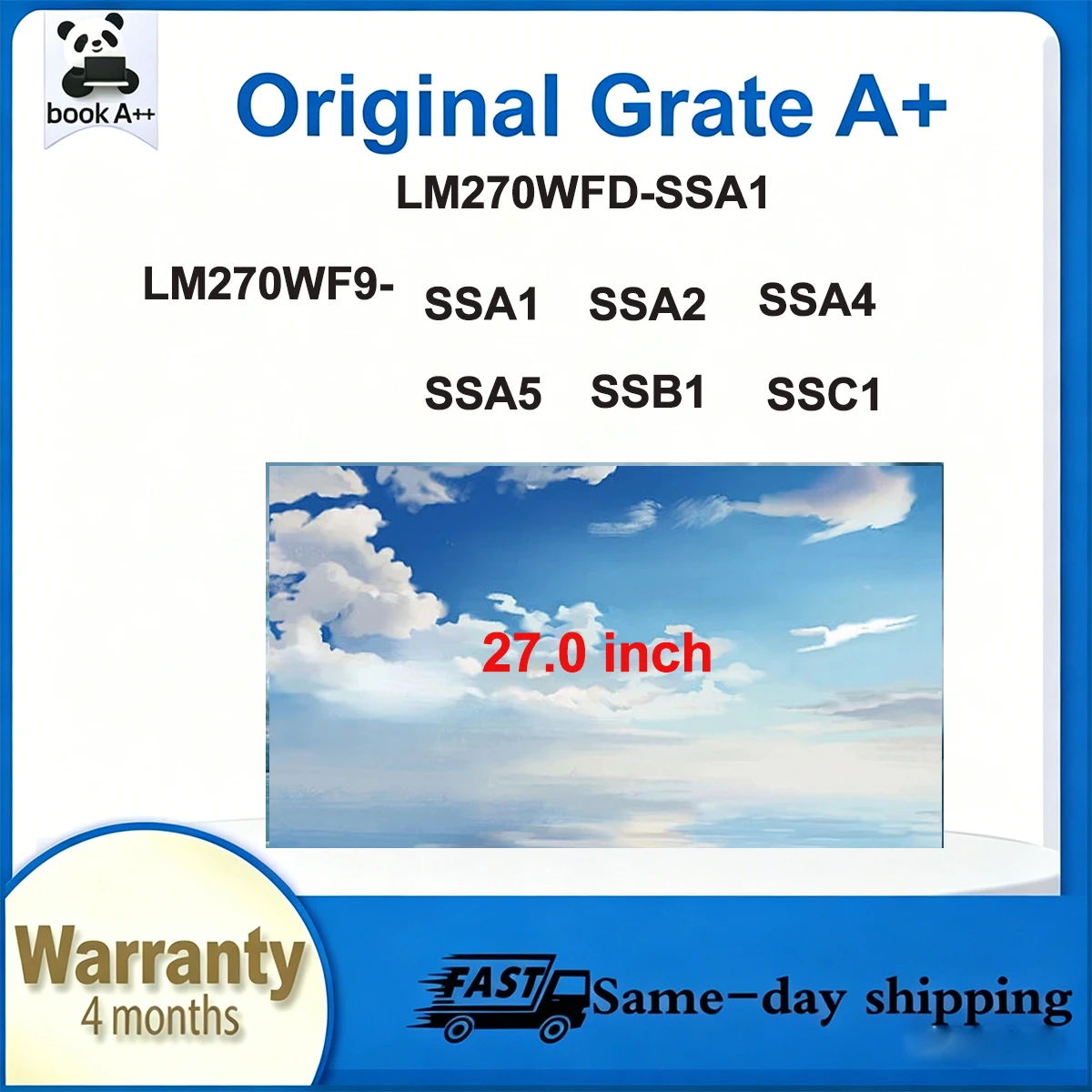 

Original New A+ 27" IPS LCD Screen LM270WFD SSA1 LM270WF9 SSA1 SSA2 SSA4 SSA5 SSB1 SSC1 Display