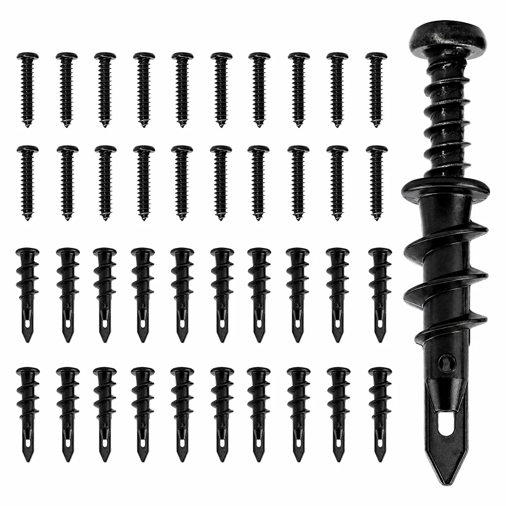 10/20 Sets schwarze selbstbohrende Trockenbau-Dübel mit Schrauben-Set, 13 x 41 mm, robuste Hohlwanddübel aus Zinklegierung für Trockenbauwände