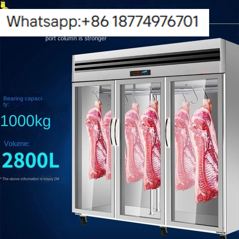 

OEM Commercial Meat Refrigerated Display Cabinet Vertical Glass Door Refrigerator Fresh Meat Store Hanging Meat Fridges
