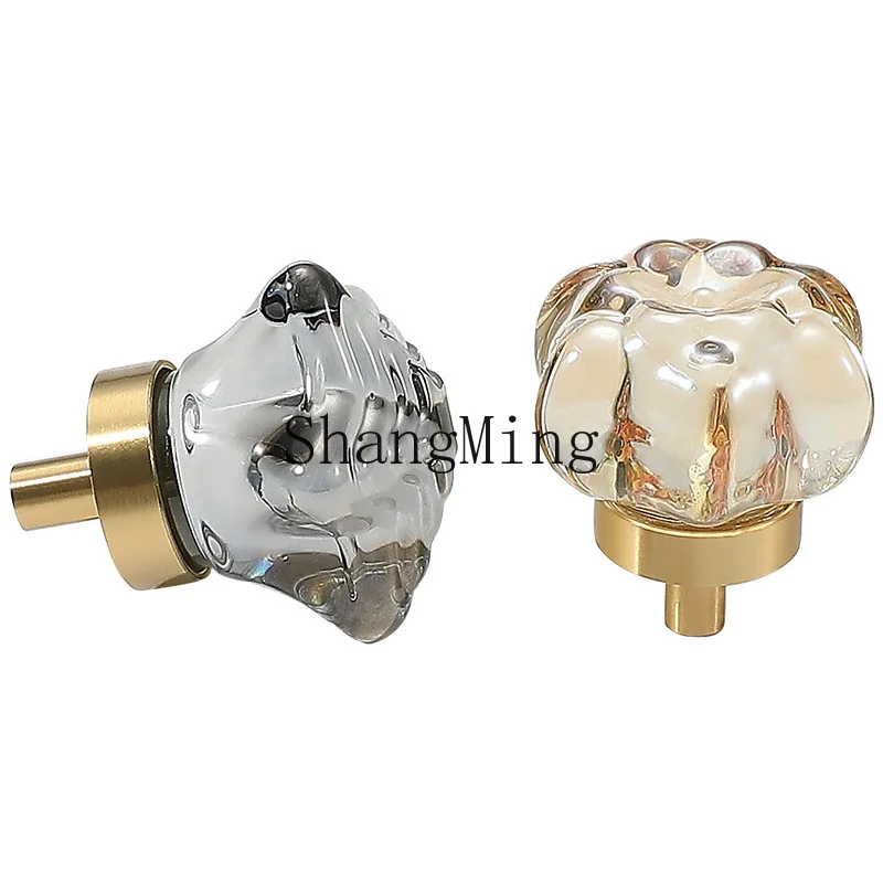 

PYH personalized creative light luxury crystal single hole drawer handle champagne transparent crystal cabinet cabinet