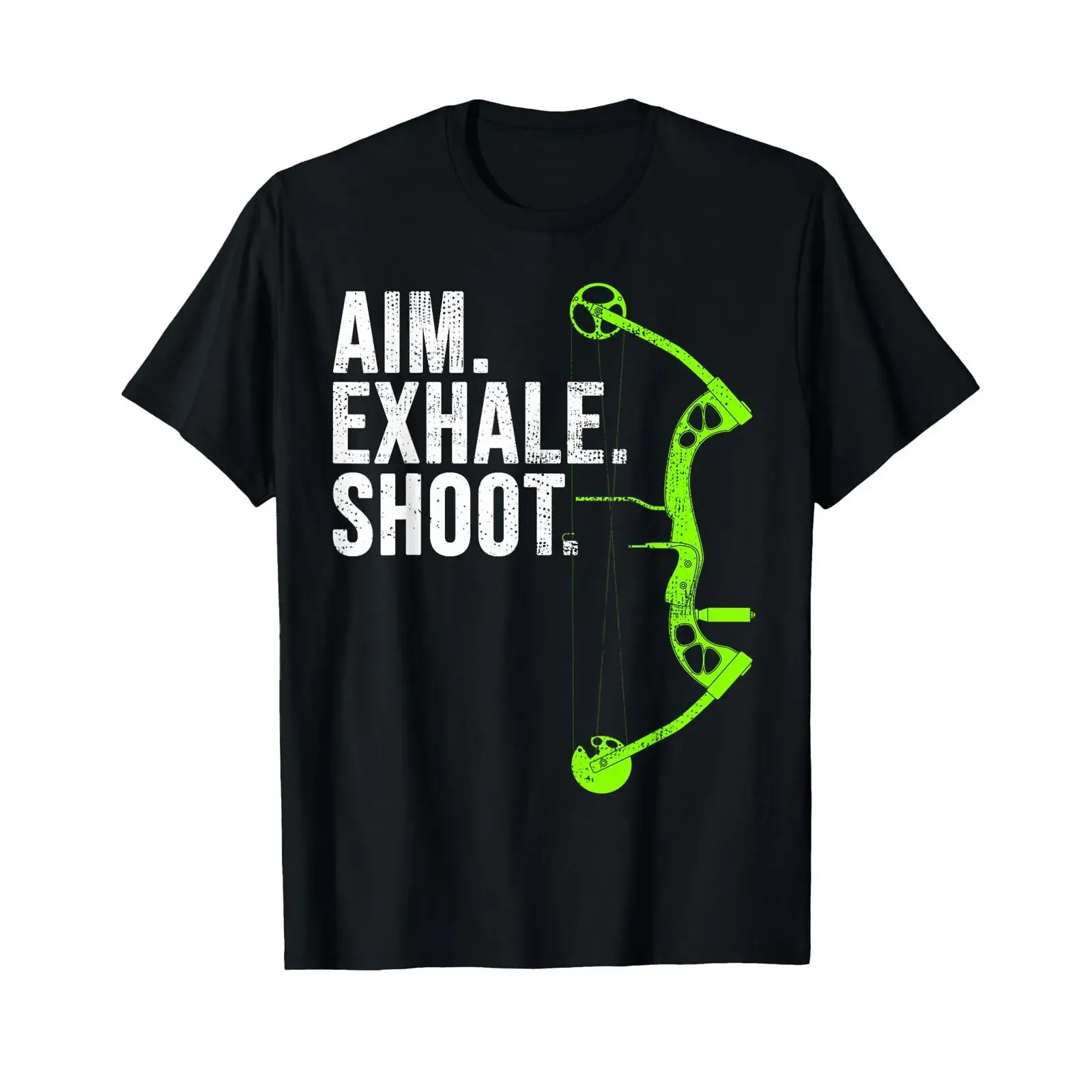 Archery Bow Hunting T Shirt Aim Exhale Shoot vintage Washed streetwear Stretched Top For Everyday Wear Casual Unisex