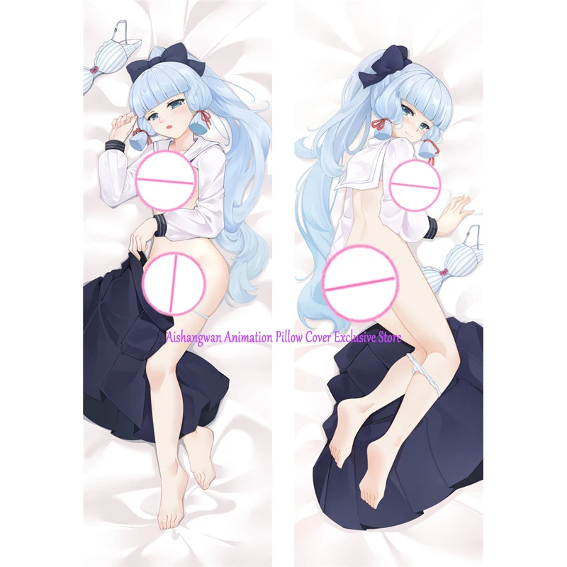 Dakimakura Anime Pillow Cover Ayaka Kamisato Double Sided Print 2Way Cushion Bedding Festival Gifts Gifts