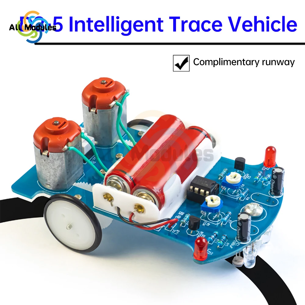 Auto Trace Patrol Cart DIY Soldering Practice Kit D2-5 Intelligent Cart DIY Kits Intelligent Tracking Line Car Kit