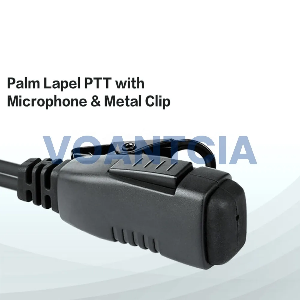 سماعة أذن أنبوبية شفافة مع ميكروفون PTT لطية صدر السترة لملحقات جهاز الاتصال اللاسلكي EADS TPH900