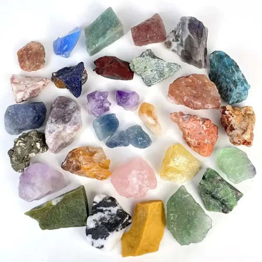 Mixed Raw Stone Natural Crystal Chunks Assorted Quartz Rough Healing Crystals Meditation Therapy Chakra Gemstone Home Decor