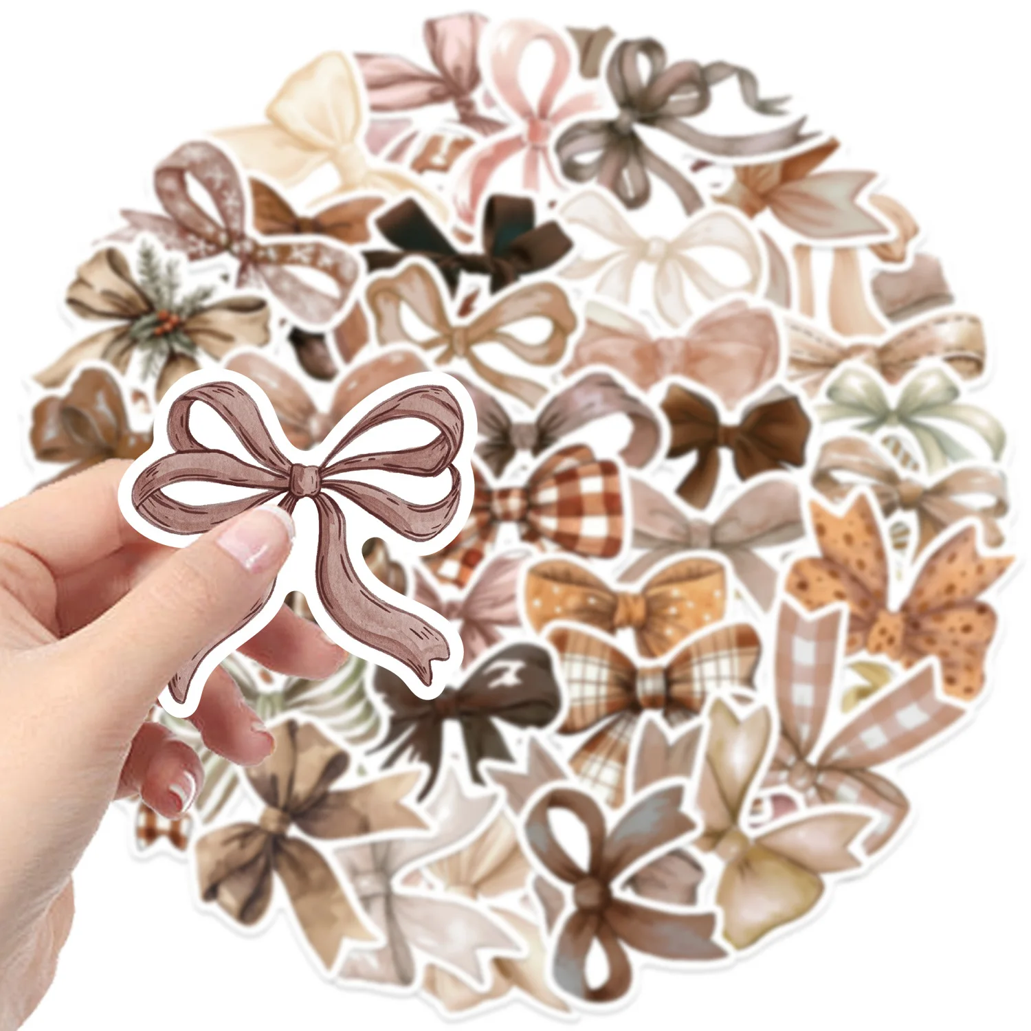 10/30/50Pcs Original Little Fresh Brown Bow Graffiti Stickers Decal Laptop Motorcycle Luggage Snowboard Fridge Car Pegatinas