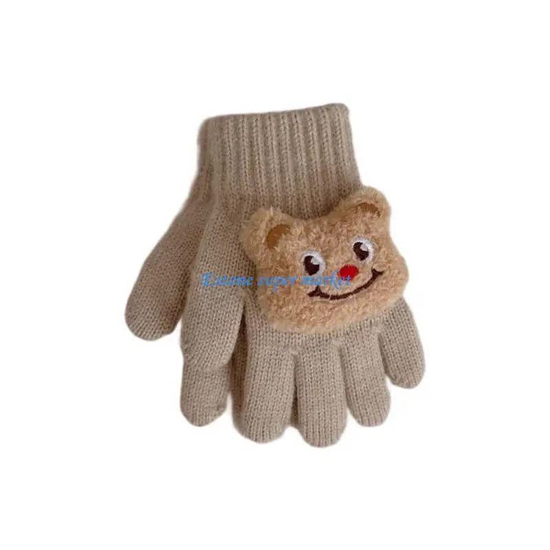 

090B Cartoon Baby Mittens Full Finger/Split Finger Gloves for 2-5Y Kids Warm Mitts