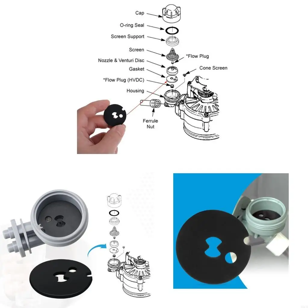 M6CB 3 Pack Venturis Valves Repair Set Optimizes Water Softener Performances with Enhanced Sealing Technology for Various