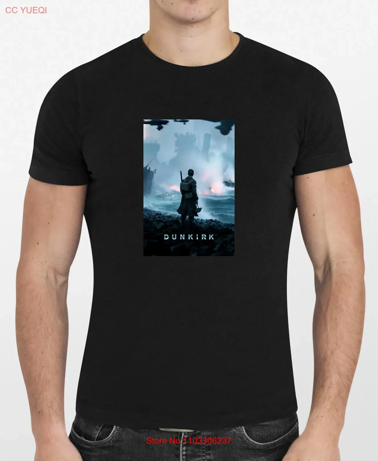 Футболка с постером фильма Dunkirk 2017, мужская или женская, новая винтажная стираная модная уличная одежда, слегка унисекс, дизайнерская одежда с графикой