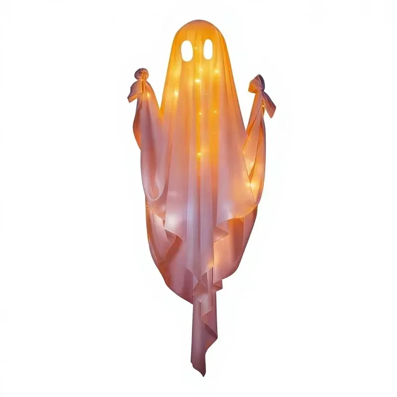 Halloween Outdoor Large Hanging Swing Ghost String Lights Remote Control Swing Polyester Ornaments Suitable for