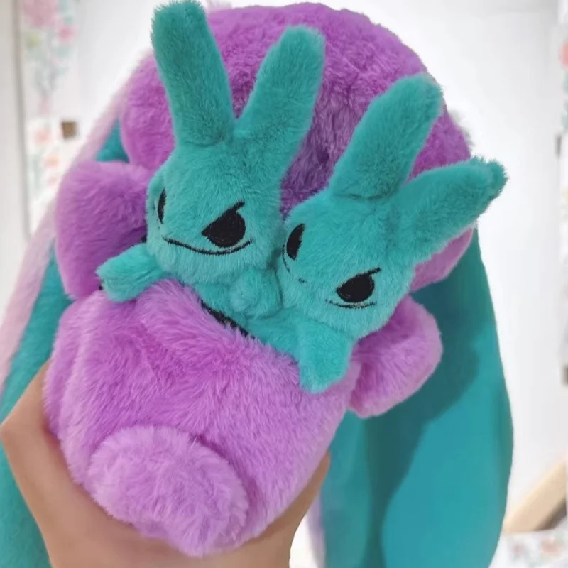 Plushie Dreadfuls Plush Bunny Stuffed Animal Soft Purple Long Ear Stitching Plush Toy Anxiety Relief Soothing Gift For Adults