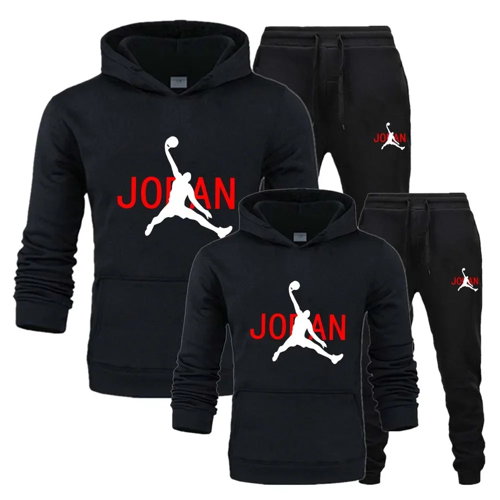 Men\'s Winter Couple Hoodie Sets Tracksuit Sportswear New Men Sweatshirt and Sweatpant Suit Fashion Streetwear Pullover Clothes