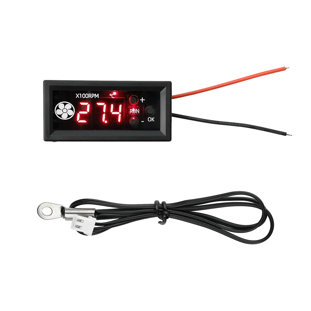 DC12V 4-Wire PWM مروحة متحكم في درجة الحرارة سرعة تحكم LED شاشة ديجيتال درجة الحرارة سرعة متر مع جهاز استشعار درجة الحرارة