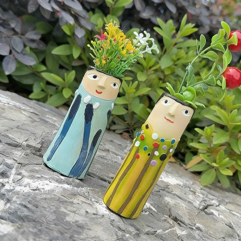 Handmade Resin Art Vase Bohemian Style Creative Home Decoration Ornament Flower Arrangement Pot Plant Container Accessories