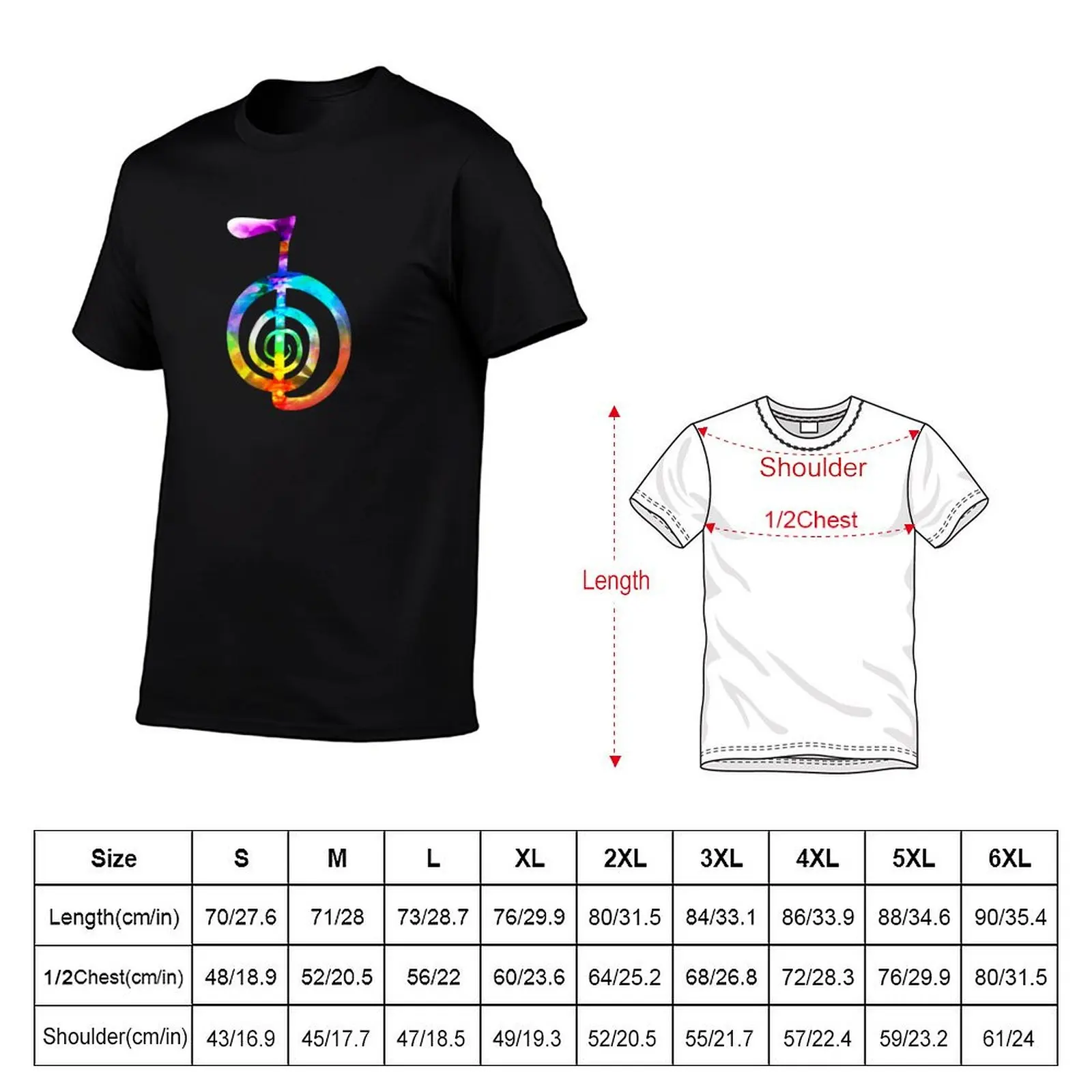 Reiki 7 Chakras colors - Reiki Symbol Choku Rei T-Shirt anime tshirt quick drying anime stuff boys whites mens cotton t shirts