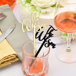 10/30/50pcs Personalized Drink Stirrers Cocktail Sticks Wedding Drink Tags Name Hand Lettered Calligraphy Stir Swizzle Sticks