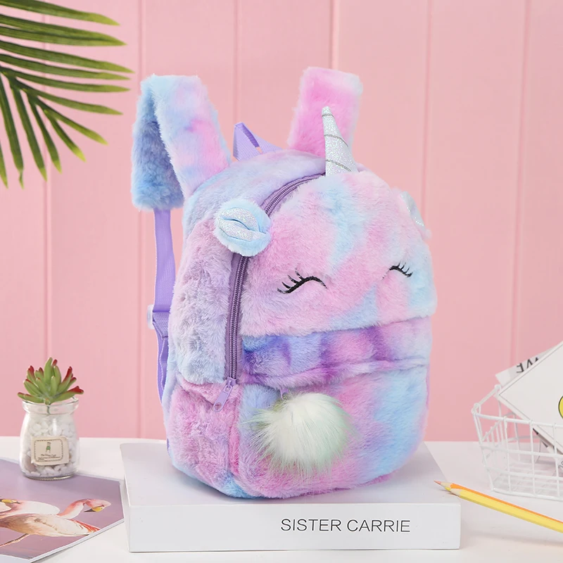 Sac à dos en fourrure de dessin animé mignon pour enfants, sacs à dos en peluche pour filles, sacs à dos à la mode, cartable pour enfants, cadeau d'anniversaire, sac de livre, Nairobi, Orn