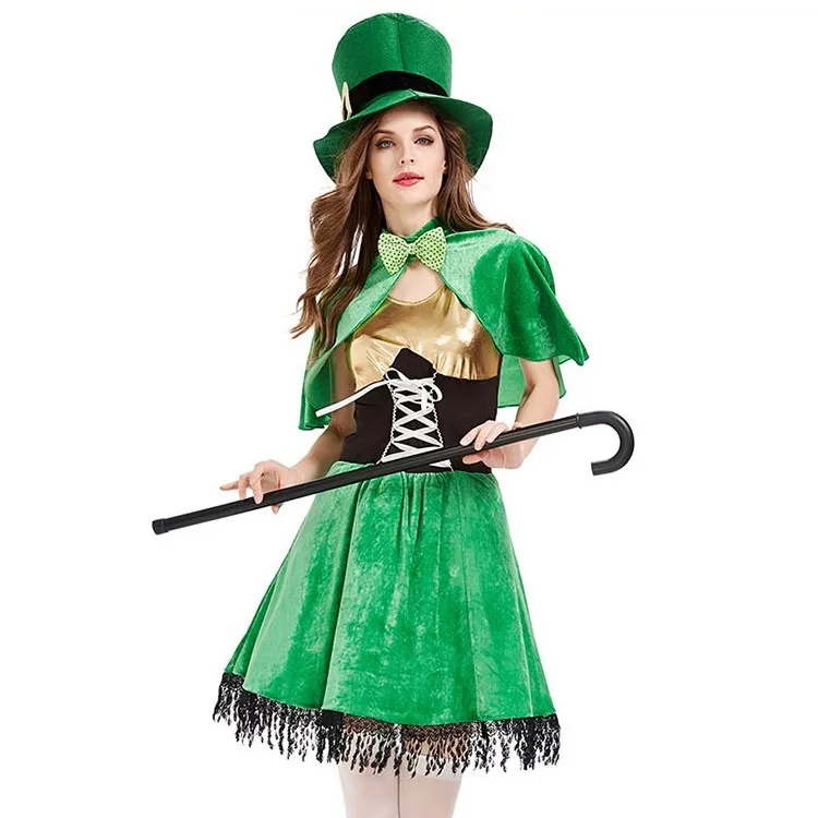 

St.Patrick's Day Cosplay Irish Goblins Elf Women Costume