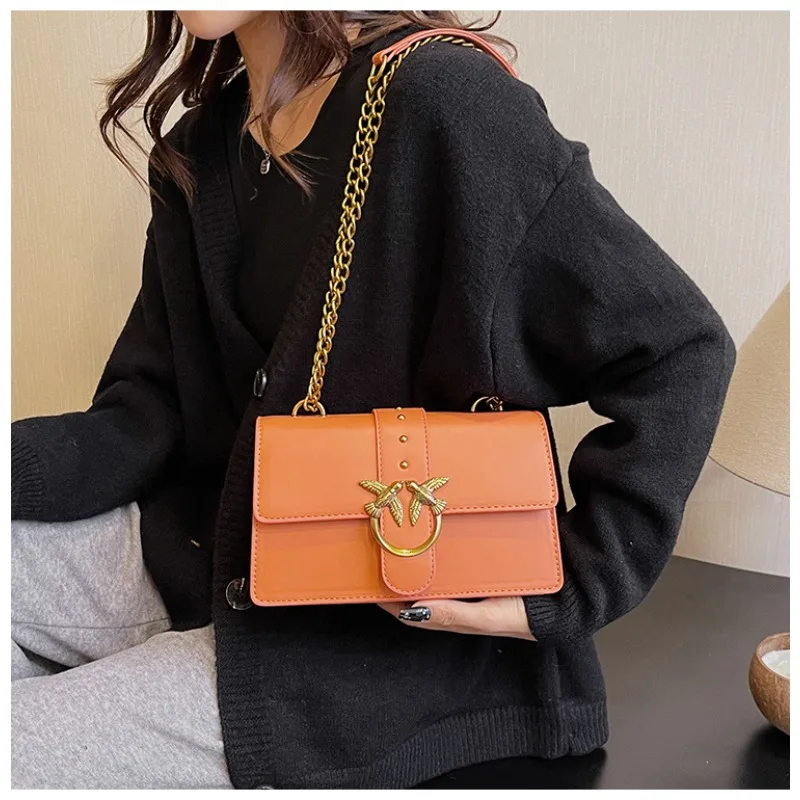 

Swallow Print 2024 Korean Style Crossbody Bag-Adjustable Chain Strap Mini Square Purse for Women,Versatile Day-to-Night Fashion