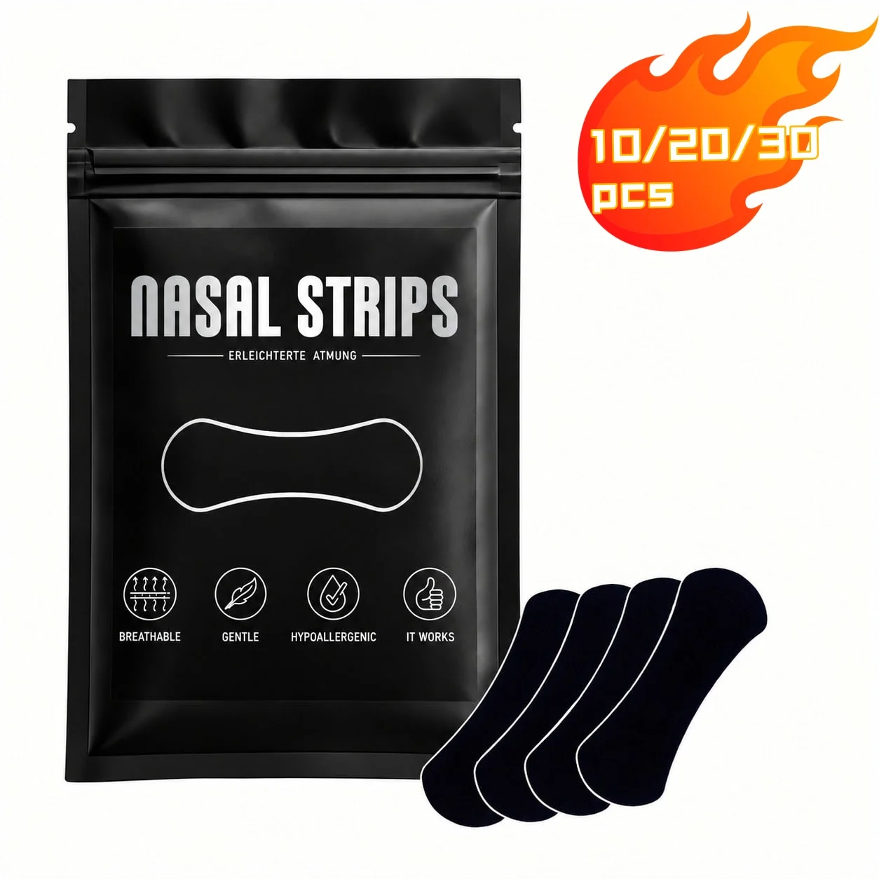 30 Pieces,Anti Snoring Nose Strips for Breathing Correction Physical Expansion Breathable Nasal Patch Nasal Strips