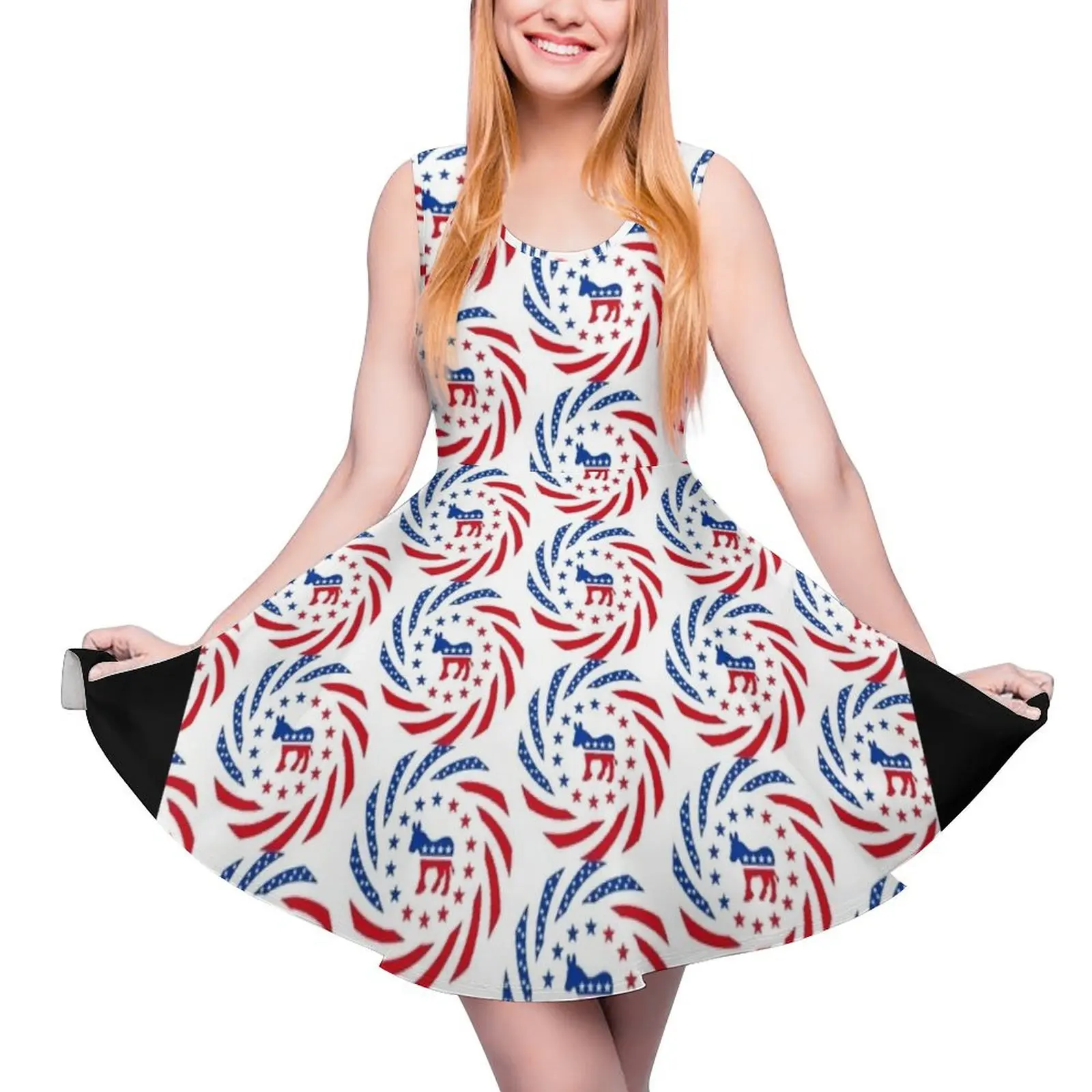 

Democratic Murican Patriot Flag Series Sleeveless Dress dress women elegant luxury Dress for girls Women"s dresses