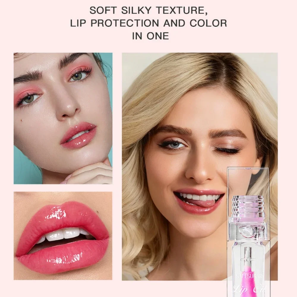 SAM SUGAR 温度変化リップオイル 持続保湿 カラーチェンジリップグロス 半透明 非粘着性 深く栄養を与えるリップオイル