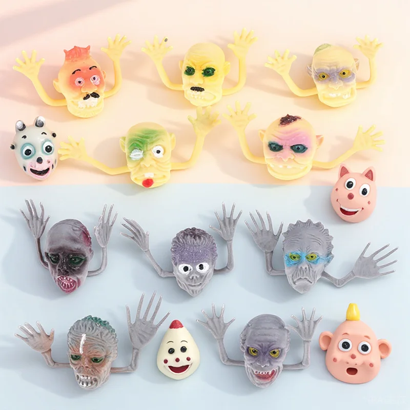 10 個のゴーストヘッド指人形セット ソフトキッズストーリーテリングプレイセット 教育用動物キャラクター 認知発達用