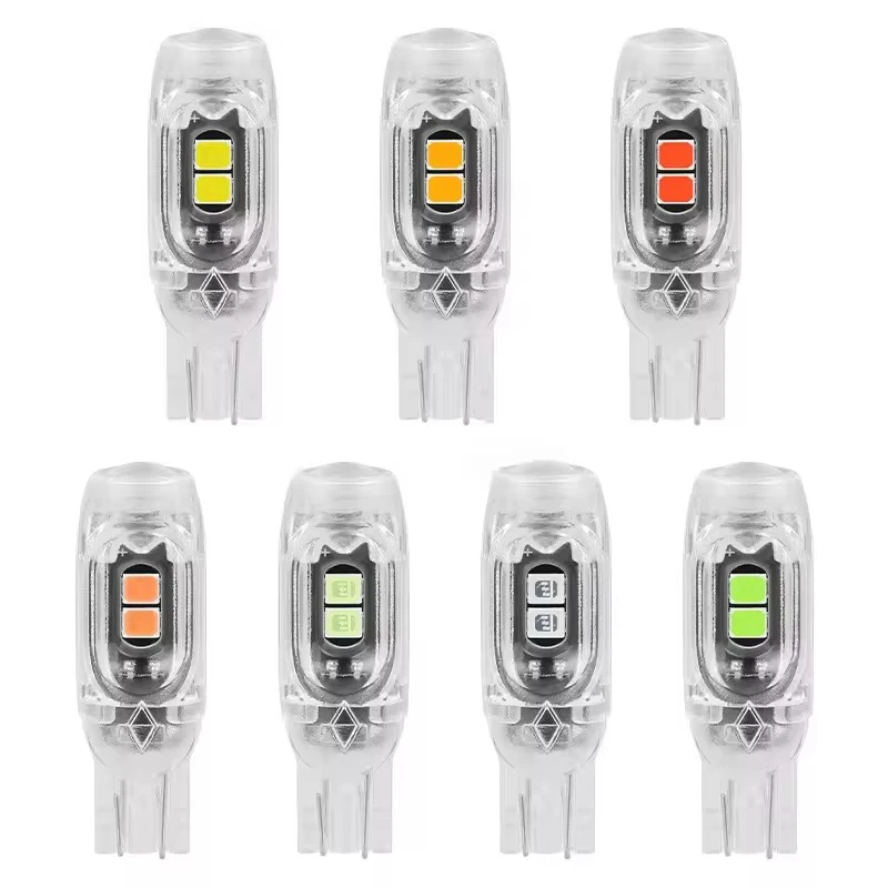 2pcs Strobe Flash T10 LED W5W 194 168 5smd 3030 Turn Signal Bulb Car Interior Light Reading Door License Plate Wedge Lamp 12V