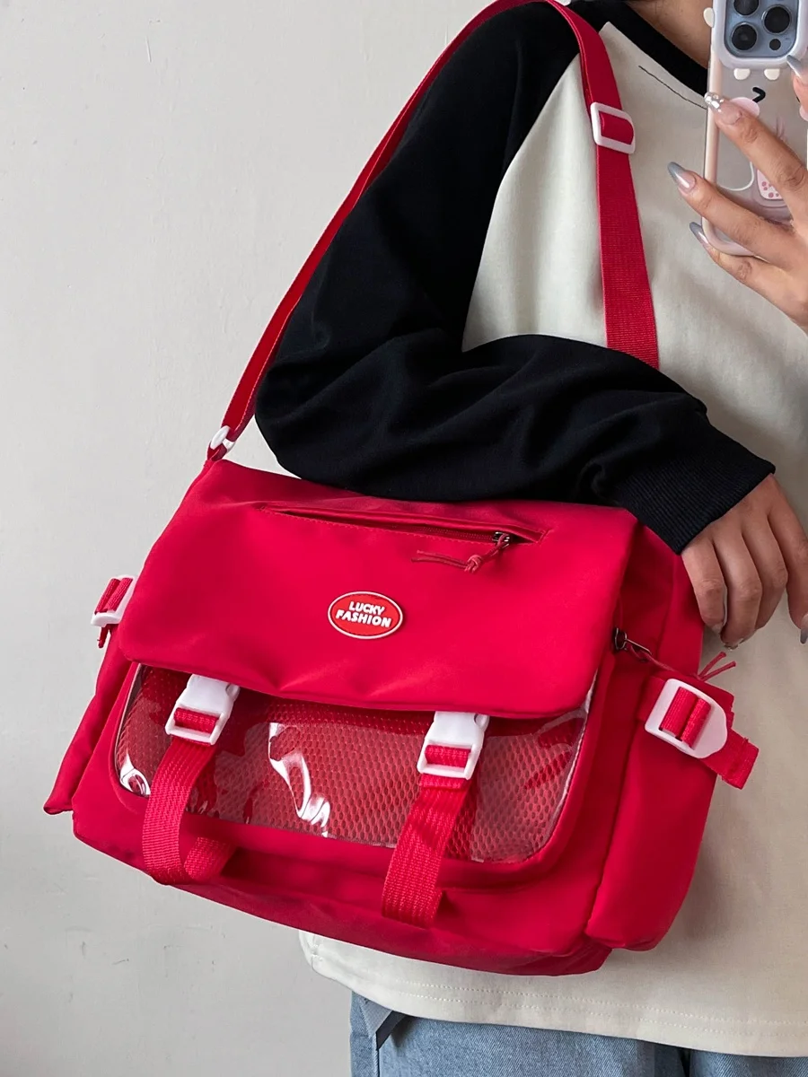 

Большая прозрачная сумка Mengers Capaci, простая женская сумка через плечо для колледжа Sle, сумка через плечо для занятий и чтения