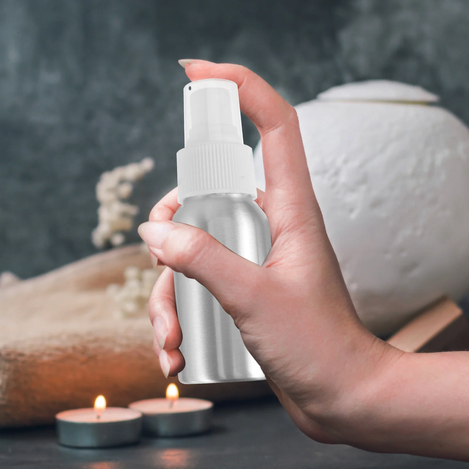 5 قطعة 50 مللي زجاجة رذاذ رذاذ دقيقة قابلة لإعادة الاستخدام الألومنيوم السفر البخاخ المدمجة إعادة الملء حاوية عطر فارغة المحمولة #5