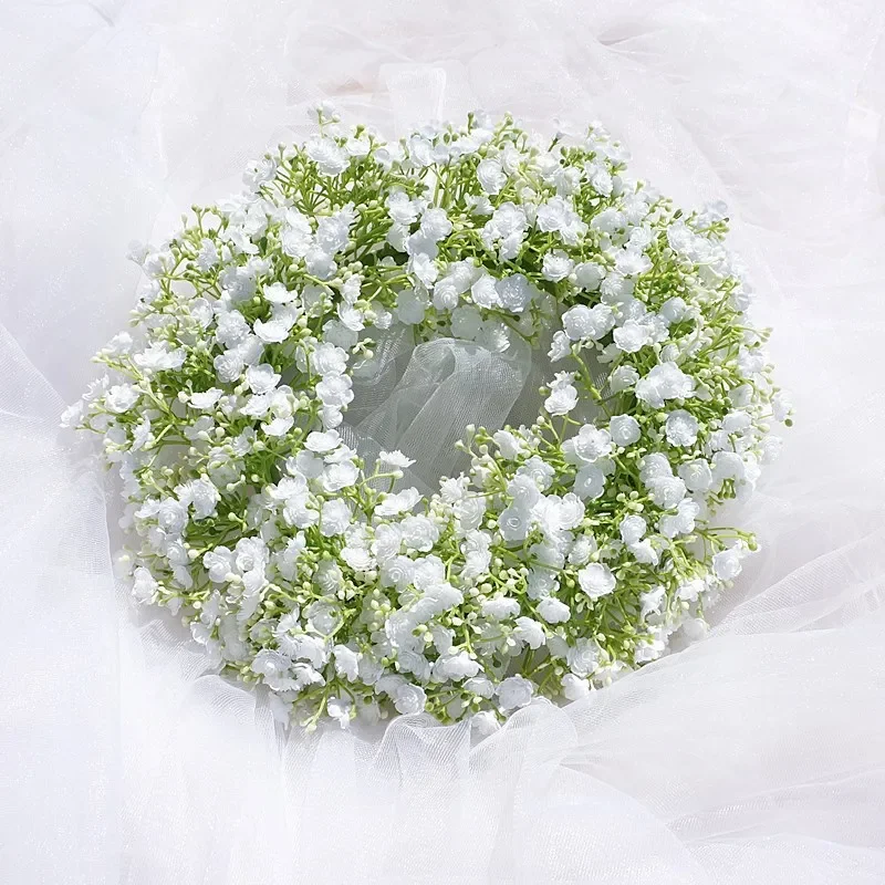 Artificial Gypsophila Wreath Base Rattan Home Decor Wedding Wreath Flower Home Door Decoration Wedding Centerpieces for Tables