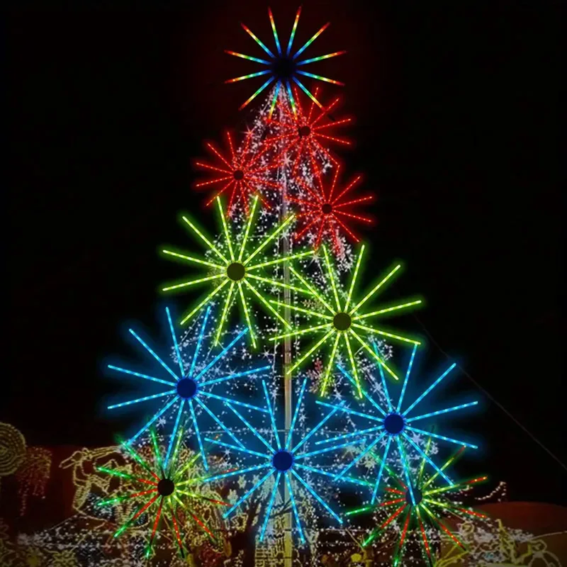 Светодиодная настольная лампа Smart Fireworks, управление через приложение и синхронизация звука музыки, ночник RGBIC, декоративные светодиодные лампы USB Magic Color Point f