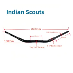 Personalizado motocicleta Drag Bar, guidão para escoteiros indianos Hussar Bobber, acessórios de moto, 1-1/4 in, 7 in, 8 in, 22mm, Zero 10 principais vendas indian scout guiador - №8