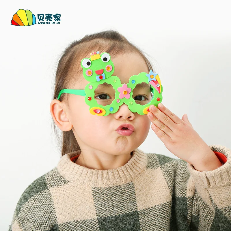 Children Kids DIY Eyeglasses Cute Cartoon Animal Eva Art Craft 5D Gem Diamond Eyeglasses Sticker Games Education Toys Gifts