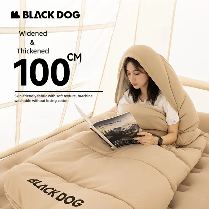 

﻿ Blackdog уличный спальный мешок из яичной скорлупы для взрослых, хлопковое всесезонное портативное одеяло с капюшоном для взрослых, двойного назначения, для кемпинга, пешего туризма