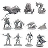 TRPG board game Science Fiction space war miniatures Emperor Fremen human warrior robot sandworm monster models figures
